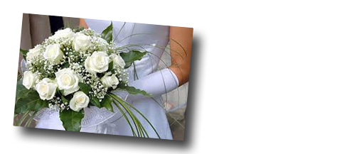 Bride holding bridal bouquet