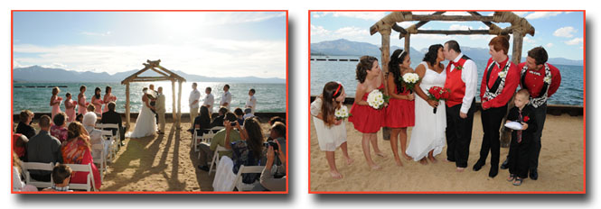 A ceremony being conducted at Lakeside Beach