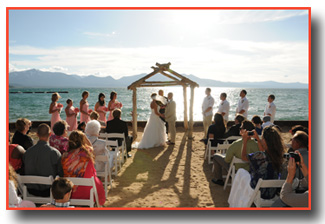 A ceremony taking place at Lakeside Beach