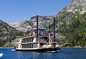 Tour Tahoe aboard one of the two paddlewheel boats, the MS Dixie or Tahoe Queen