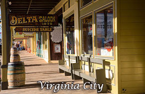 A view of the main street of Virginia City