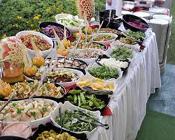 Display of the salad bar