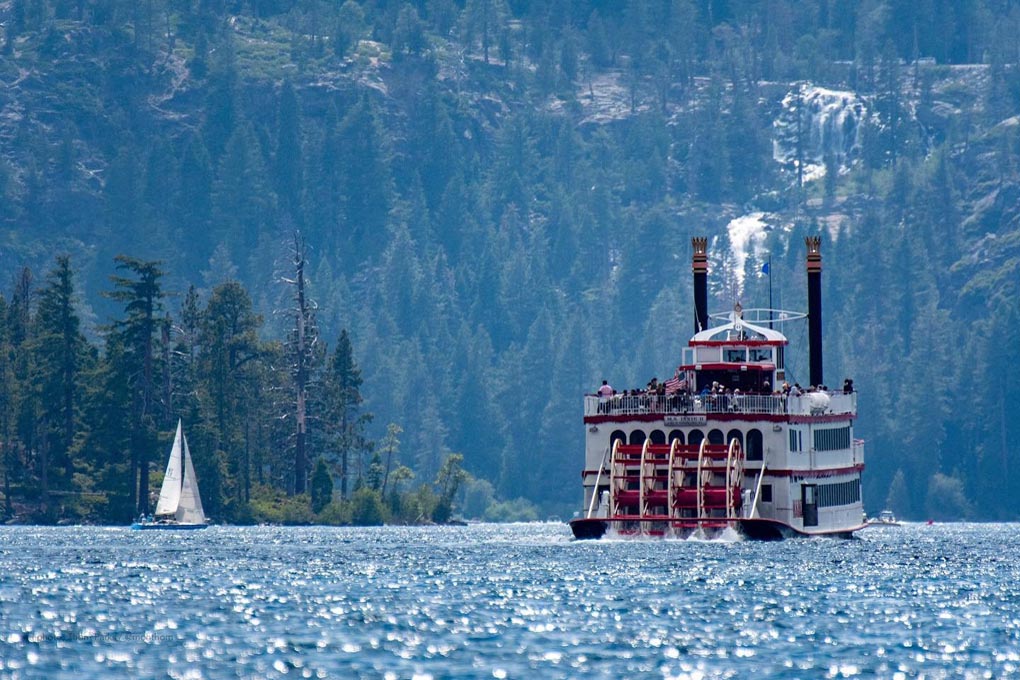 MS Dixie making its voyage across Lake Tahoe.