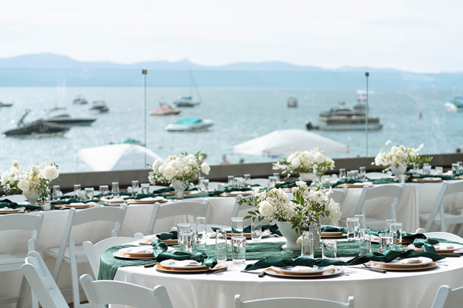 Lovely setup of tables in preparation for an upcoming reception.
