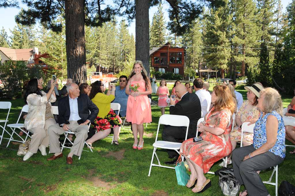 Wedding march begins with the maid of honor.