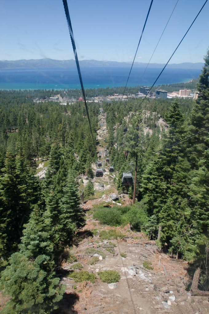 Long corridor view of the gondola path.