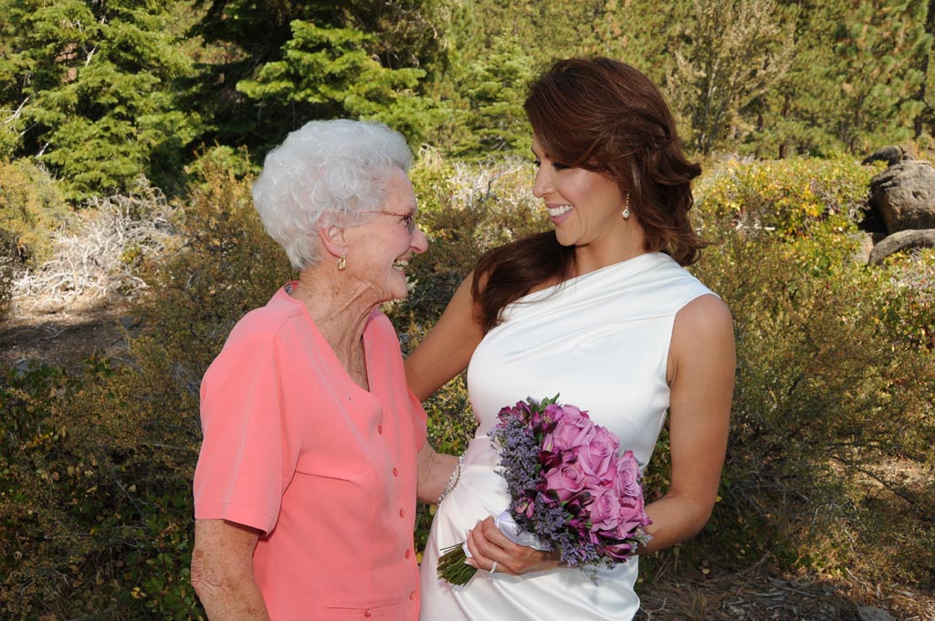 Happy grandma with the happy bride.